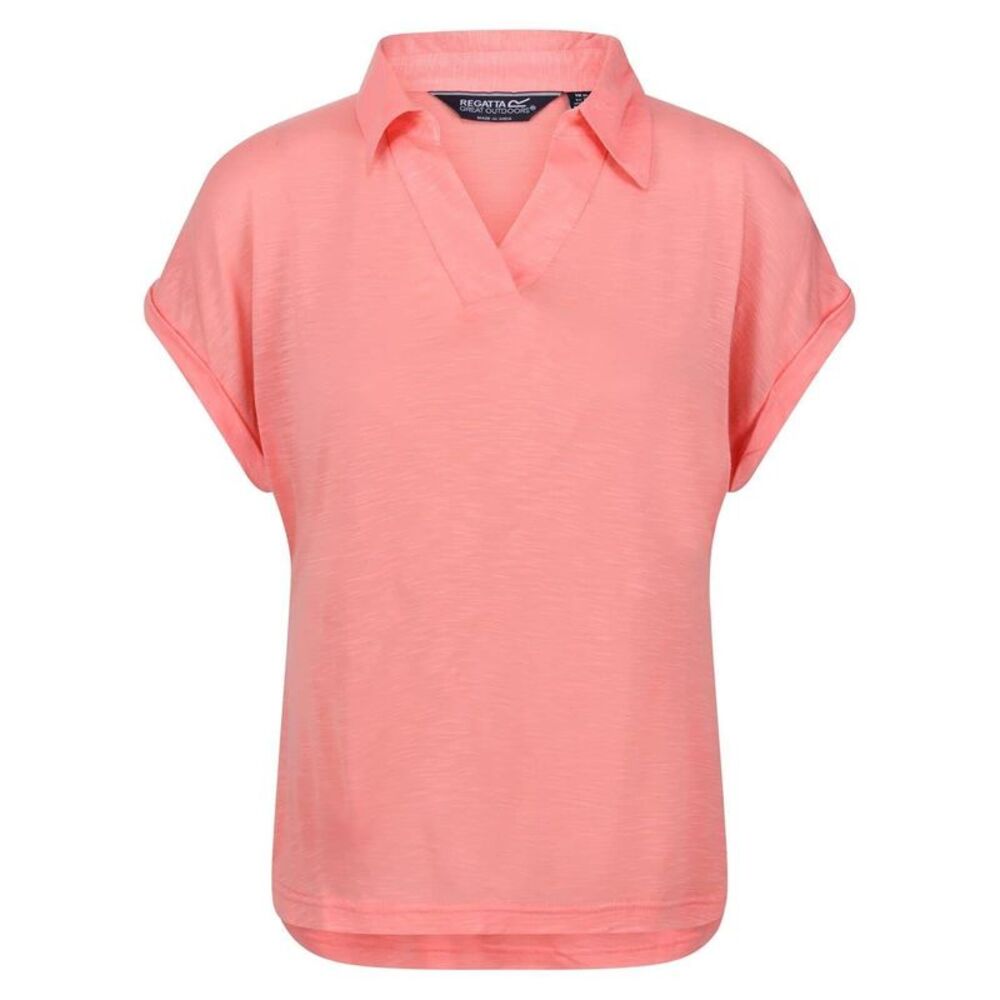 Regatta Womens/Ladies Plain V Neck Polo Shirt / Shell Pink